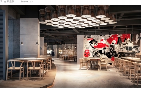 燒烤店裝修實景圖,燒烤店裝修案例圖