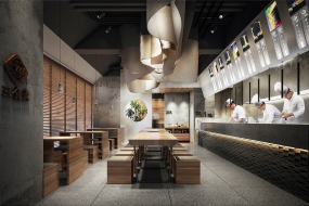 陜西面館空間設(shè)計(jì)圖片,陜西面館空間設(shè)計(jì)案例圖