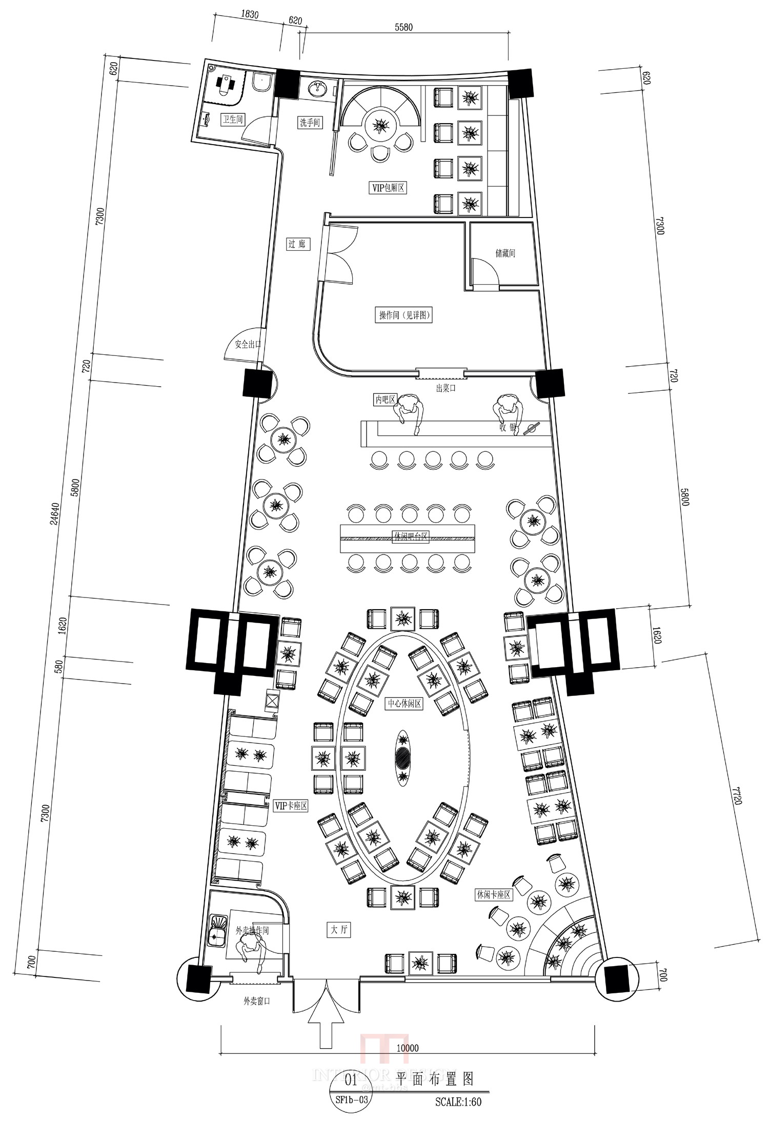 甜品店空間設(shè)計(jì)平面圖,甜品店裝飾布局圖