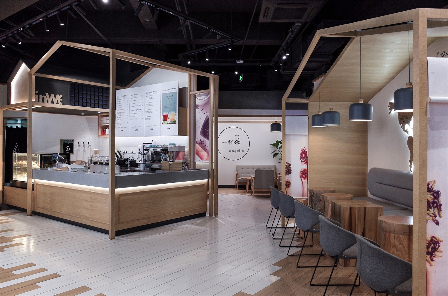 奶茶店空間設(shè)計(jì)案例圖,奶茶店空間設(shè)計(jì)布局圖