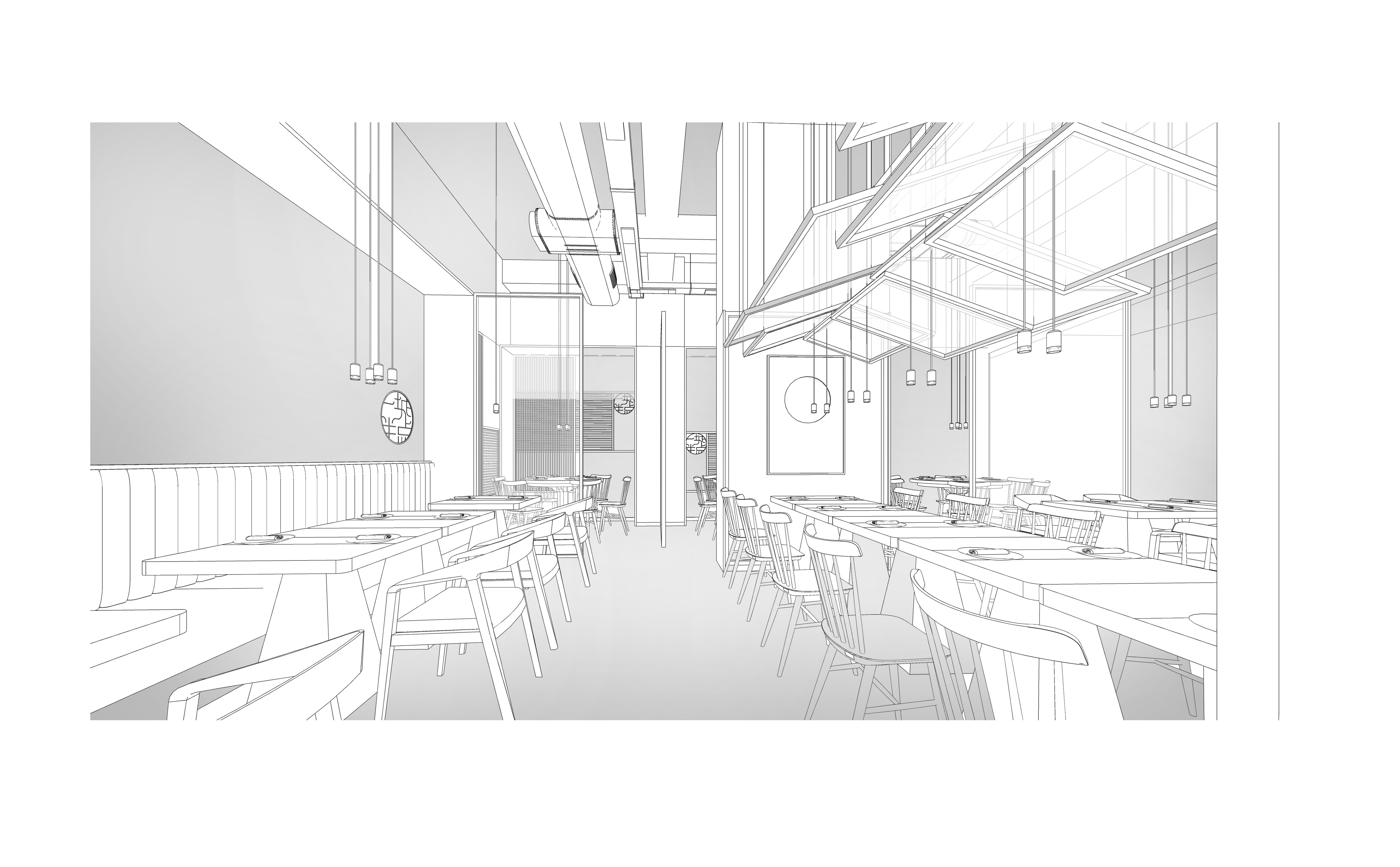 快餐店空間設(shè)計(jì)平面圖,飯店裝修設(shè)計(jì)平面圖
