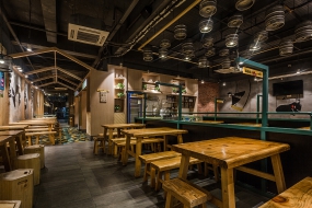 燒烤店裝修設(shè)計布局圖,燒烤店設(shè)計效果圖