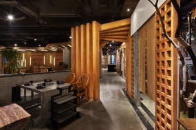 火鍋店空間設計效果圖,火鍋店空間設計布局圖