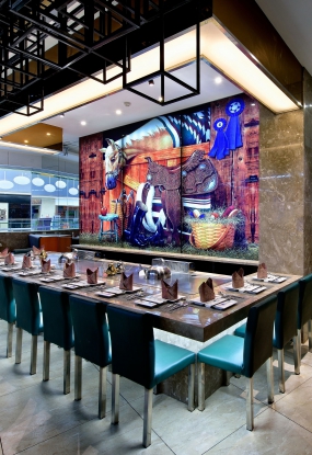 鐵板燒店空間設(shè)計實景圖,鐵板燒店空間設(shè)計圖片