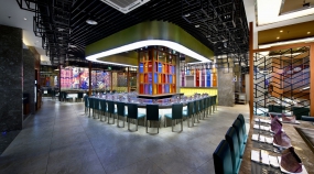 鐵板燒店裝飾圖片,鐵板燒店空間設(shè)計效果圖