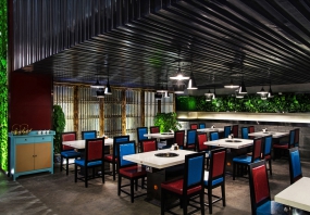  火鍋店店面裝飾圖片,火鍋店店面空間設計效果圖