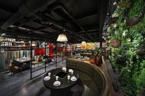 火鍋店店面空間設計布局圖, 火鍋店店面空間設計圖片