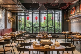 燒烤店裝飾設計布局圖,燒烤店裝飾設計實景圖