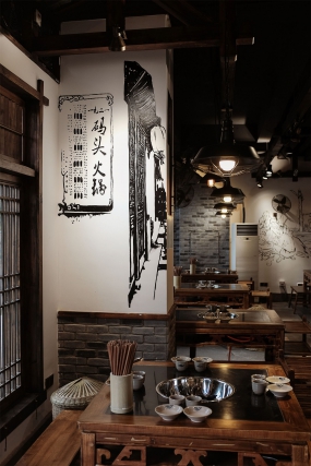 火鍋店空間設計布局圖,火鍋店空間設計實景圖