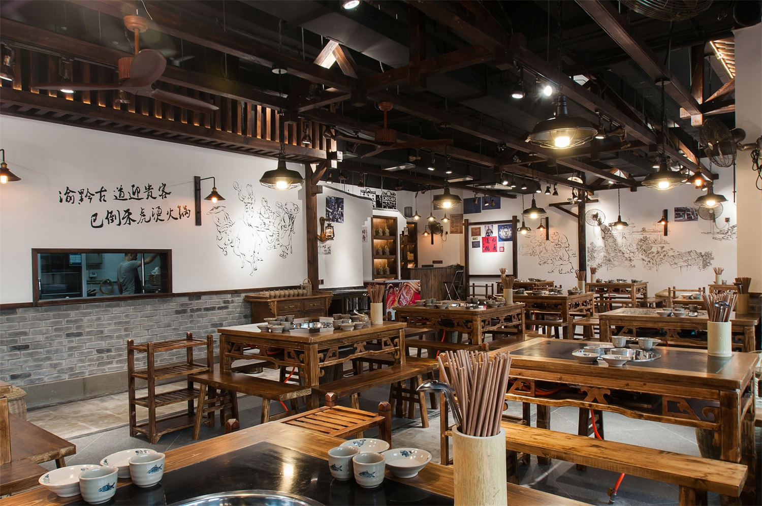 火鍋店店面裝修設(shè)計(jì)布局圖,火鍋店店面裝修設(shè)計(jì)實(shí)景圖