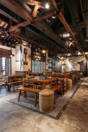  火鍋店店面空間設計效果圖,火鍋店店面空間設計布局圖