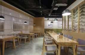 日式快餐店空間設計布局圖,日式快餐店設計效果圖