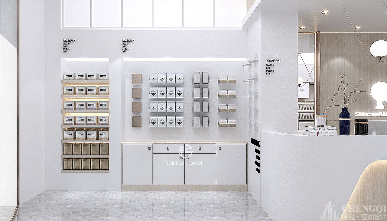 護膚品店設(shè)計圖片,護膚品店設(shè)計實景圖