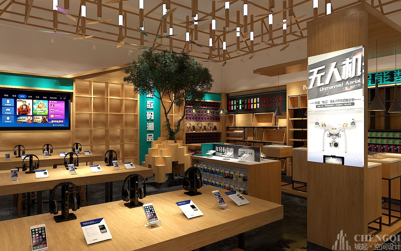 智能數(shù)碼店空間設計實景圖,智能數(shù)碼店空間設計布局圖
