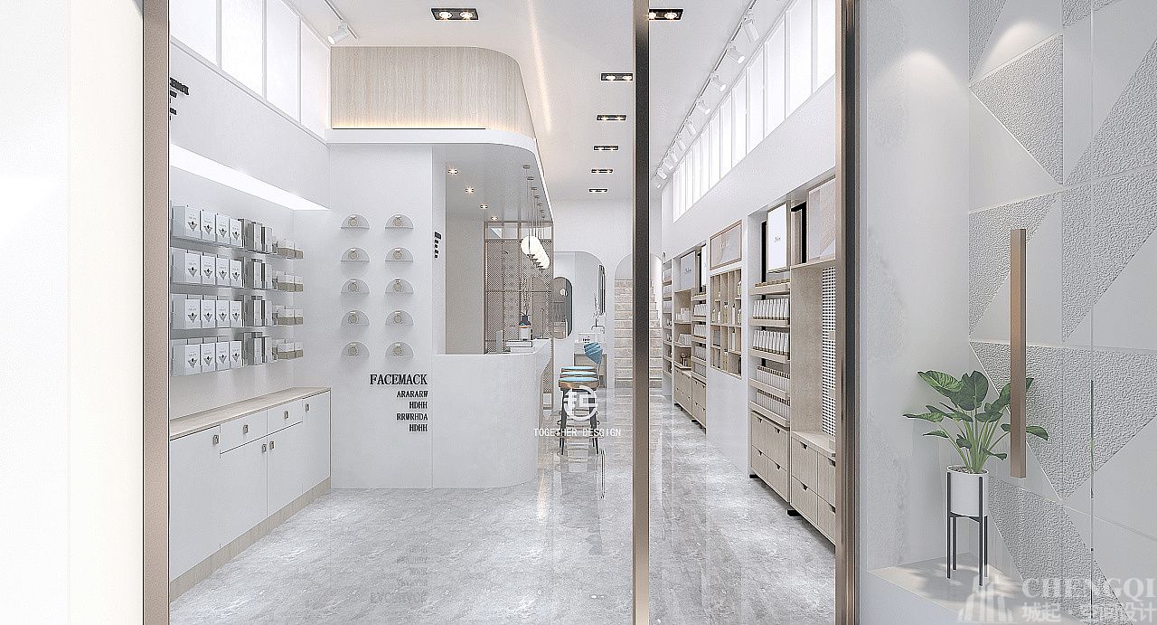 護膚品店設(shè)計實景圖,護膚品店設(shè)計布局圖