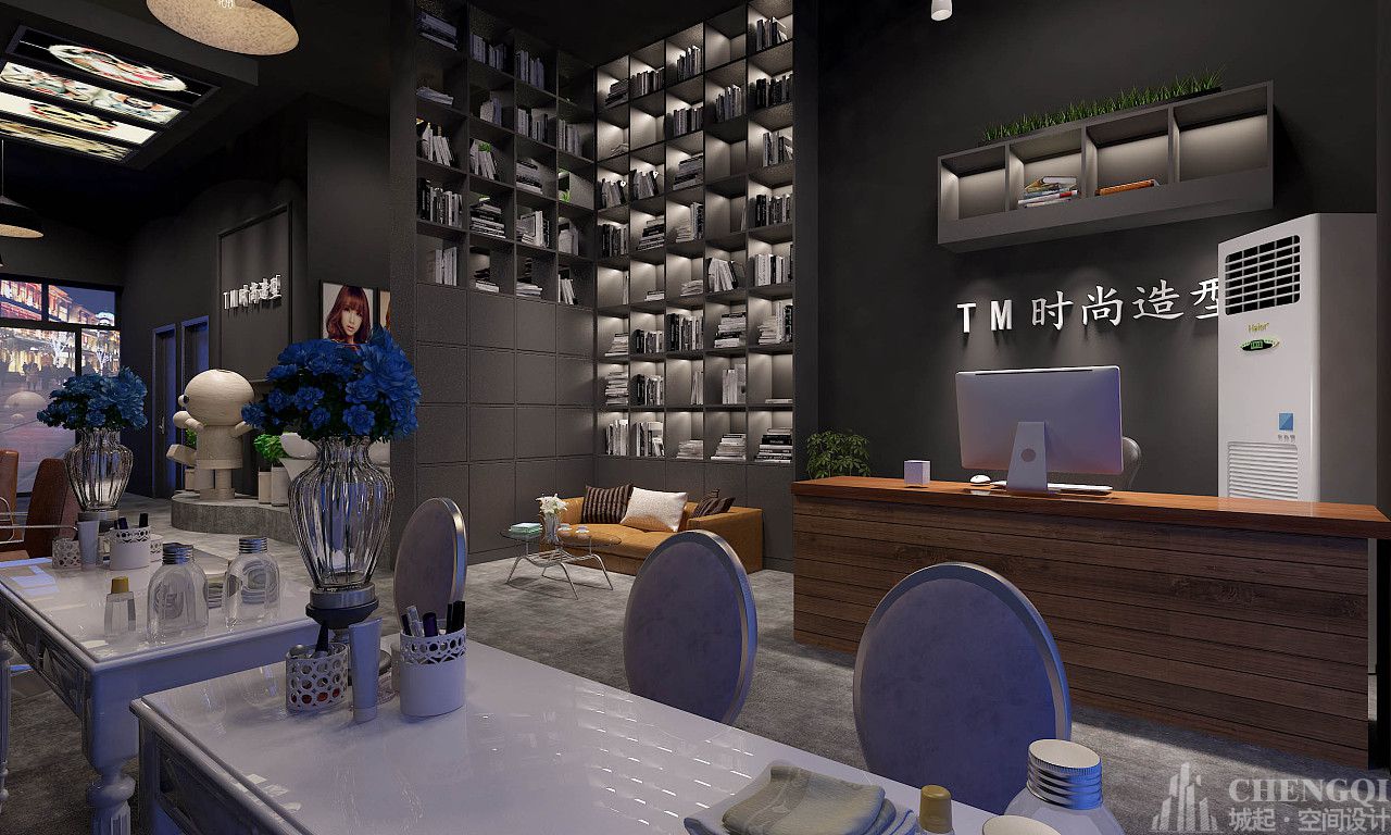 美發(fā)店裝飾設計實景圖,美發(fā)店裝飾設計案例圖