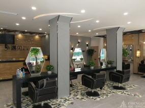 理發(fā)店裝修效果圖,美發(fā)店空間設(shè)計布局圖