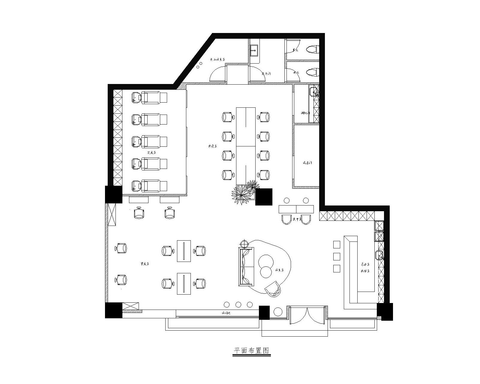 理發(fā)店空間設(shè)計(jì)平面圖,理發(fā)店裝飾設(shè)計(jì)平面圖