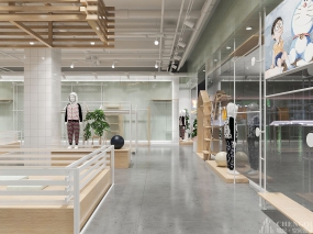 寶寶衣服店裝修設(shè)計效果圖,兒童生活用品空間裝飾實景圖