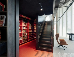 圖書館空間設計效果圖,圖書館裝飾案例圖