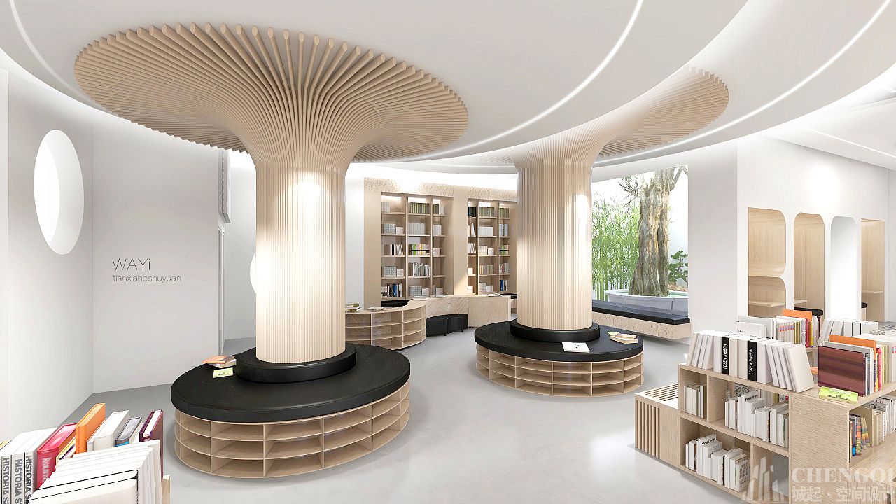 圖書館裝飾實(shí)景圖,圖書館裝飾效果圖