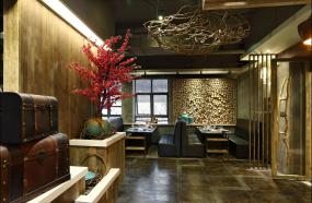火鍋店中式實(shí)木家具裝修效果圖