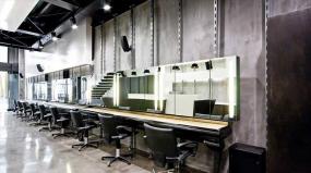 灰色地磚美發(fā)店室內(nèi)設計裝修效果圖片