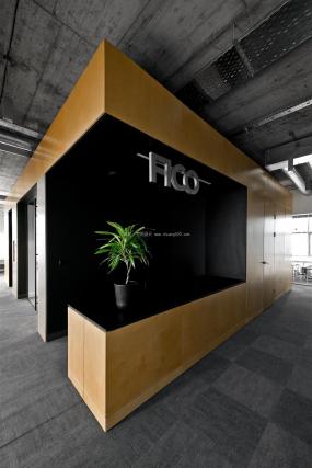 最新現(xiàn)代辦公室前臺(tái)裝飾實(shí)景圖
