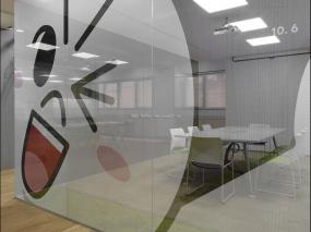 廣告公司辦公室玻璃隔斷裝修高清圖片大全