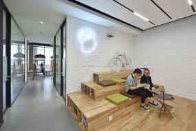 辦公室實木地板裝修高清圖片
