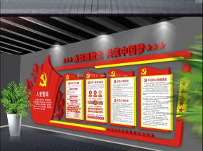 黨建文化墻設計圖片