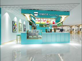 最新30平奶茶店設計裝飾效果圖片