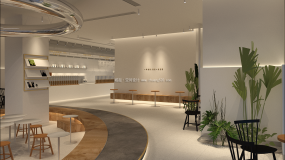 奶茶店設(shè)計裝飾效果圖片