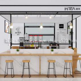 簡約風(fēng)格奶茶店裝修裝潢效果圖