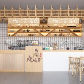 簡約風(fēng)格奶茶店設(shè)計效果圖
